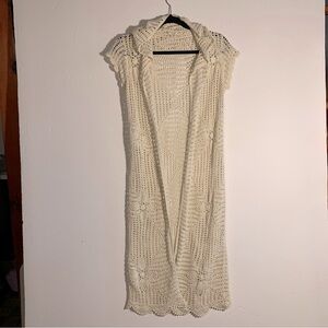 Crochet Hoody Cardigan No tags S/M Coachella